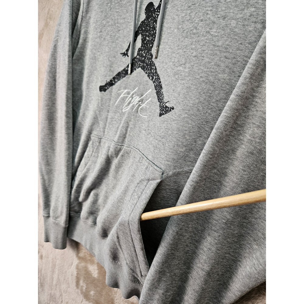 Nike Jordan Hoodie Flight Jumpman Men's Size S Fleece Heather Gray Sweatshirt - Picture 2 of 10